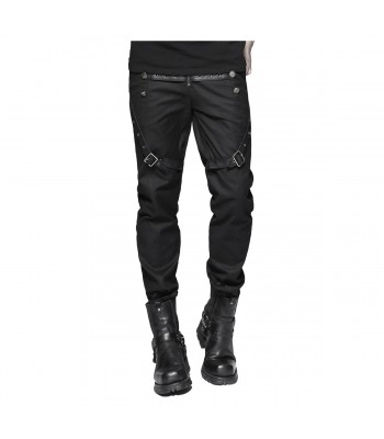Men’s Military Steampunk Pants | Gothic Leather Strap Trousers